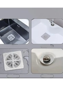 Generic 10Pcs Stainless Steel Floor Drainer - 15x15cm - Square Drain Cover with Lid and Anti-Clog Grid for Hair Trapping for Bathroom, Kitchen, Pools, Insect-Proof Drain Cover, Durable and Easy to Clean  - Image 2