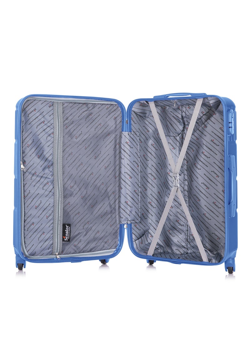 SENATOR - Hard Case Travel Bag Luggage Trolley For Unisex ABS Lightweight Suitcase with 4 Spinner Wheels KH1075 Pearl Blue - Image 1