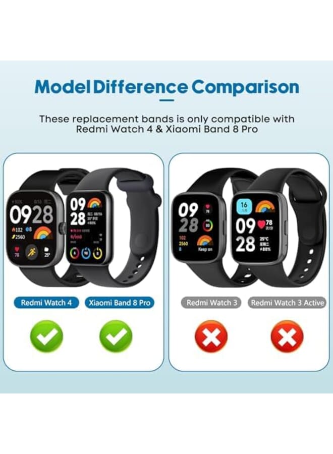 KASTWAVE 10 Straps Compatible With Redmi Watch 4 Smartwatch Watchband Xiaomi Band 8 Pro Straps Sport Breathable Silicone Strap For Redmi Watch 4 And Xiaomi Band 8Pro Women Straps Men S Bands - Image 3