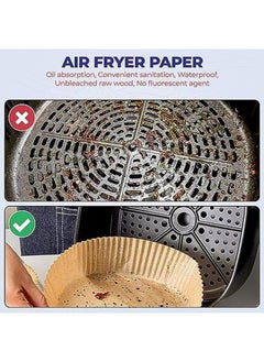 SHOWAY 100Pcs Air Fryer Disposable Paper Liner Non Stick Air Fryer Paper Liners Brown  - Image 3