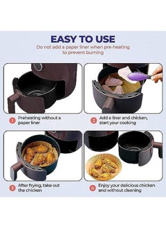 SHOWAY 100Pcs Air Fryer Disposable Paper Liner Non Stick Air Fryer Paper Liners Brown  - Image 4