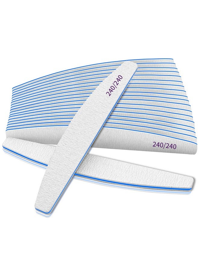 BLESWIN 12 Pcs Professional Nail File 240/240 Grit Nail Files For Natural Nails Emery Boards Nail File Doubled Sides Washable Fine Grit Nail File Manicure Tools For Home And Salon Use - Image 1