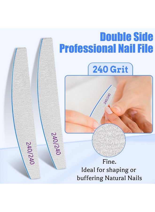 BLESWIN 12 Pcs Professional Nail File 240/240 Grit Nail Files For Natural Nails Emery Boards Nail File Doubled Sides Washable Fine Grit Nail File Manicure Tools For Home And Salon Use - Image 3