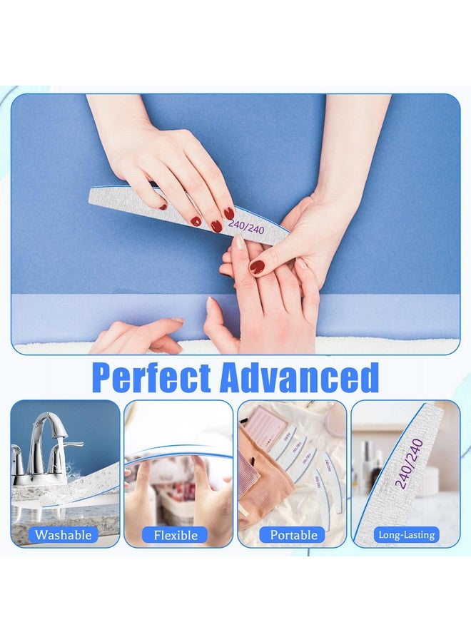 BLESWIN 12 Pcs Professional Nail File 240/240 Grit Nail Files For Natural Nails Emery Boards Nail File Doubled Sides Washable Fine Grit Nail File Manicure Tools For Home And Salon Use - Image 4