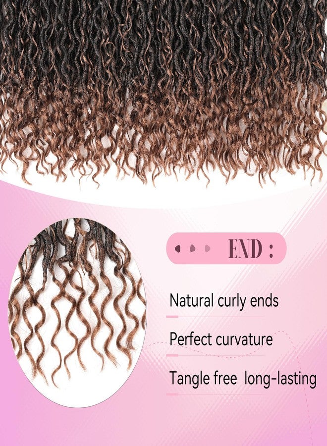 وصلات شعر كروشيه من Aipin Goddess Locs بطول 14 بوصة، بتصميم Boho River Locs Hippie Wavy Crochet مع شعر مجعد في المنتصف والأطراف (7 عبوات، 14 بوصة، T30) - Image 5