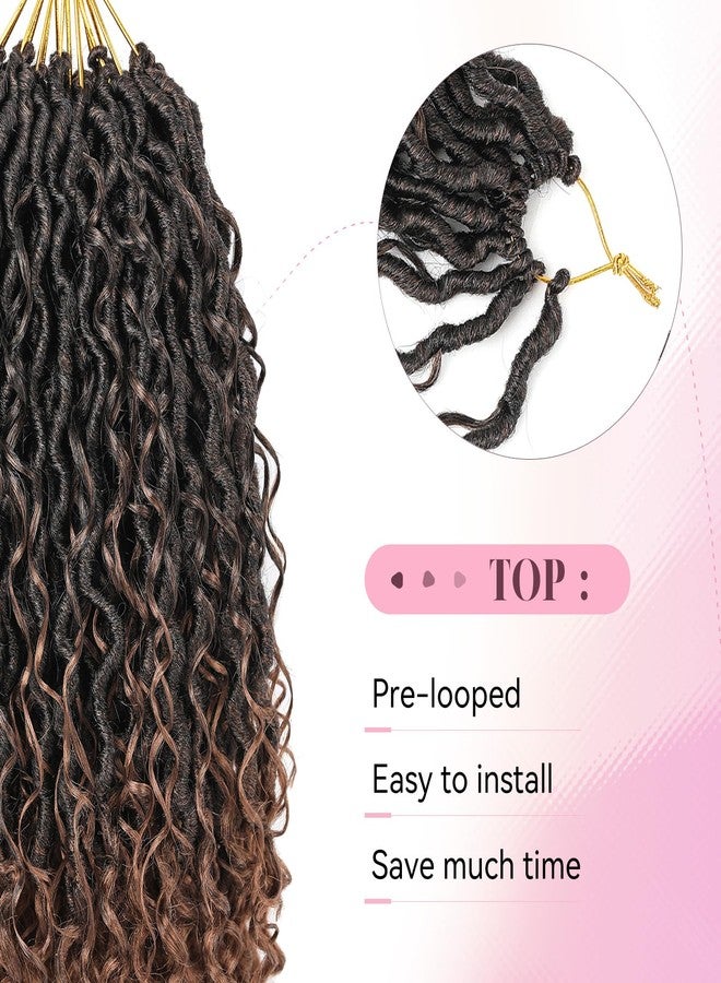 وصلات شعر كروشيه من Aipin Goddess Locs بطول 14 بوصة، بتصميم Boho River Locs Hippie Wavy Crochet مع شعر مجعد في المنتصف والأطراف (7 عبوات، 14 بوصة، T30) - Image 3