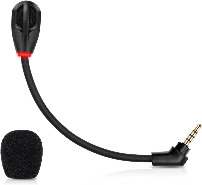 weishan Classic design alternatives Microphone Replacement for Kingston HyperX Cloud Flight/Flight S Wireless Gaming Headset, Detachable Mic Boom with LED Mute Indicator on PC PS5 PS4 Xbox Series X/S User friendly optimized build - Image 1