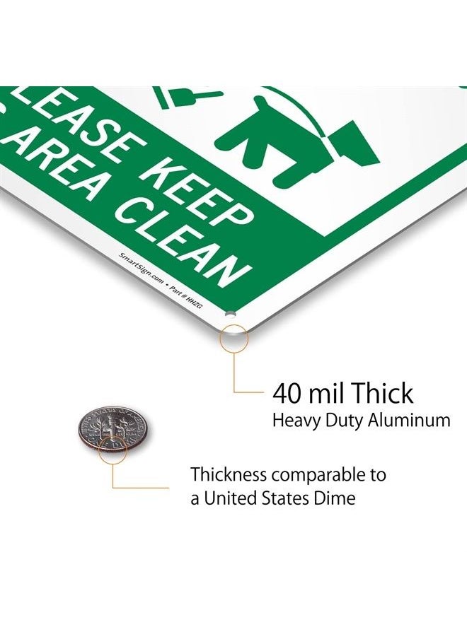 SmartSign "Pet Waste Transmits Disease, Leash-Curb and Clean Up After Your Dog, Please Keep This Area Clean" Metal Sign with Symbol, 14 x 10 inch, 40 mil Laminated Rustproof Aluminum, Green and White  - Image 5