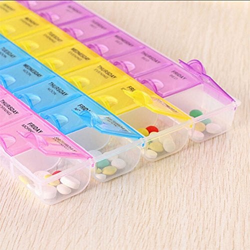 Iktu Weekly 28 Day Tablet Pill Box Holder Medicine Storage Organizer Case Container (Pack of 2) - Image 2