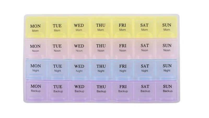 Iktu Weekly 28 Day Tablet Pill Box Holder Medicine Storage Organizer Case Container (Pack of 2) - Image 1