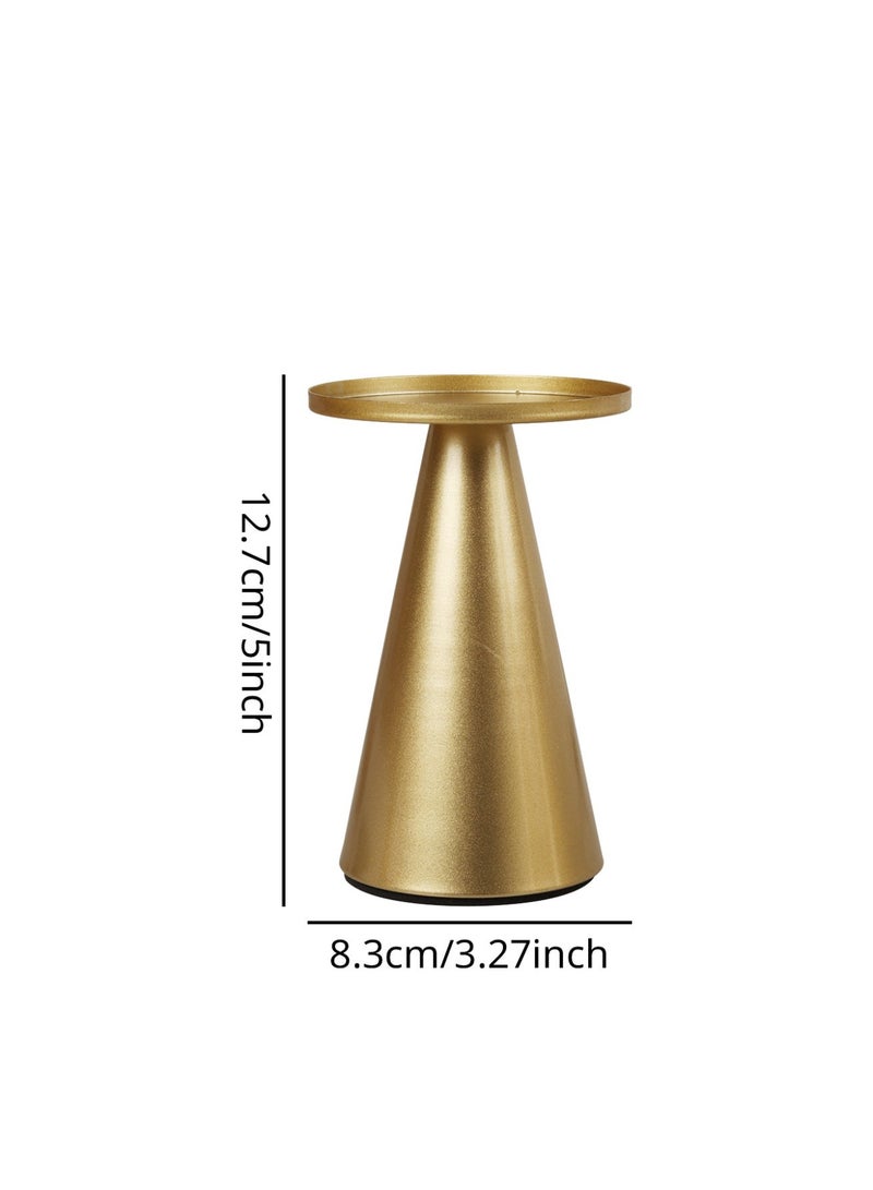 حاملات شموع معدنية أنيقة/حاملات شمعدان، قاعدة حامل شموع، ديكور سطح مكتب معدني فاخر على الطراز النوردي الرومانسي، ديكور منزلي، زينة سطح المكتب، مناسبة لتزيين عشاء على ضوء الشموع، ديكور زفاف - Image 3