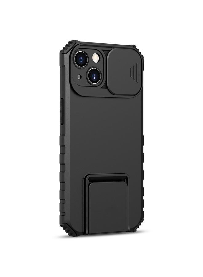 اس-توب جراب لهاتف iPhone 15 مزود بحامل مجسم وغطاء منزلق للكاميرا - Image 2