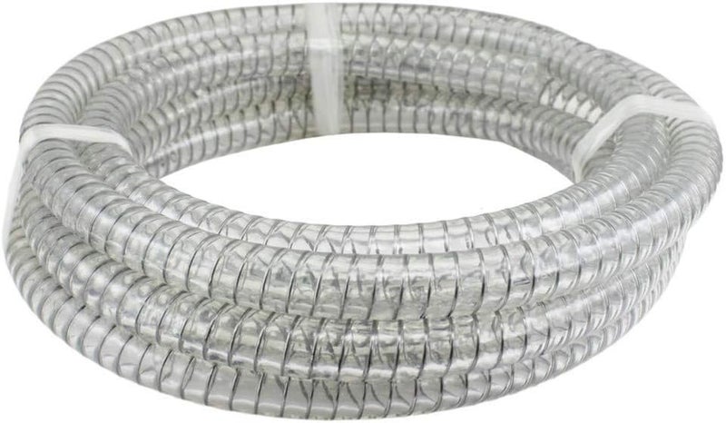 خرطوم PVC مرن من STpvc150-025ft بطول 25 قدم × قطر داخلي 1-1/2 بوصة، مع سلك فولاذي للشفط، عالي الضغط، ثقيل، مقاوم للأشعة فوق البنفسجية والمواد الكيميائية