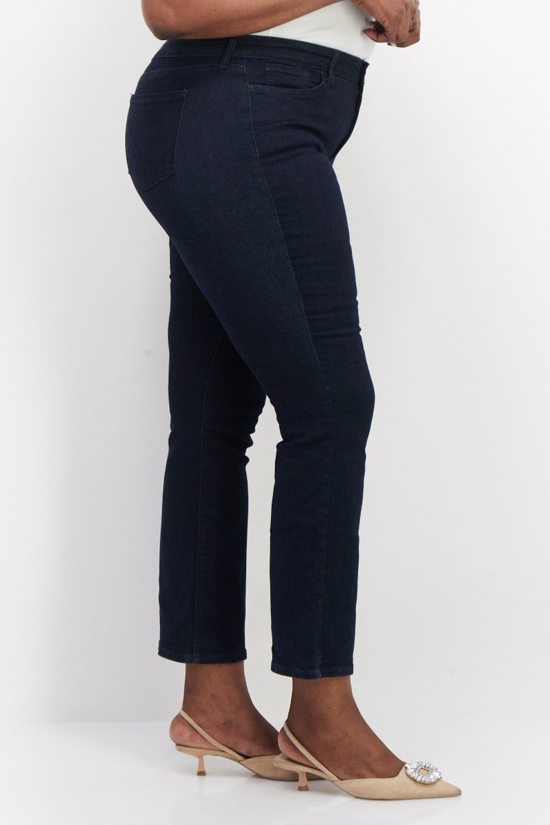 NYDJ Women Petite Bootcut Plain Denim Jeans, Blue - Image 2