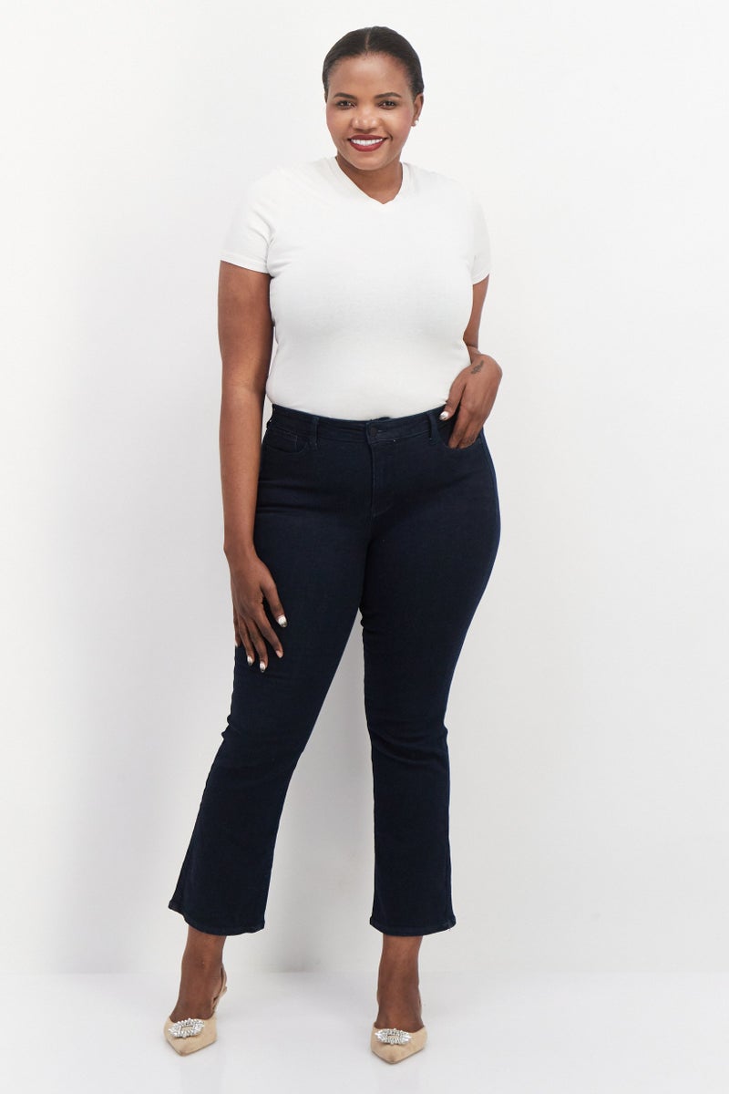 NYDJ Women Petite Bootcut Plain Denim Jeans, Blue - Image 4