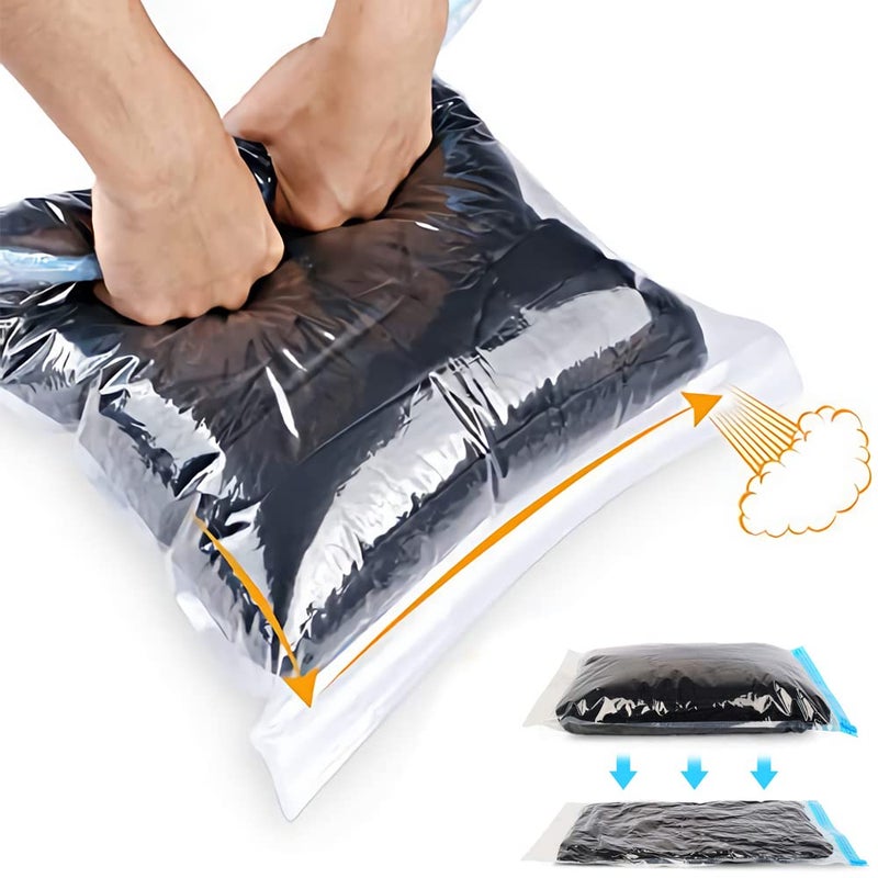 ALMING Compression Bags - Travel Accessories - 10 Pack Space Saver Bags - No Vacuum or Pump Needed - Vacuum Storage Bags for Travel Essentials - Home Packing-Organizers (Blue) - Image 1