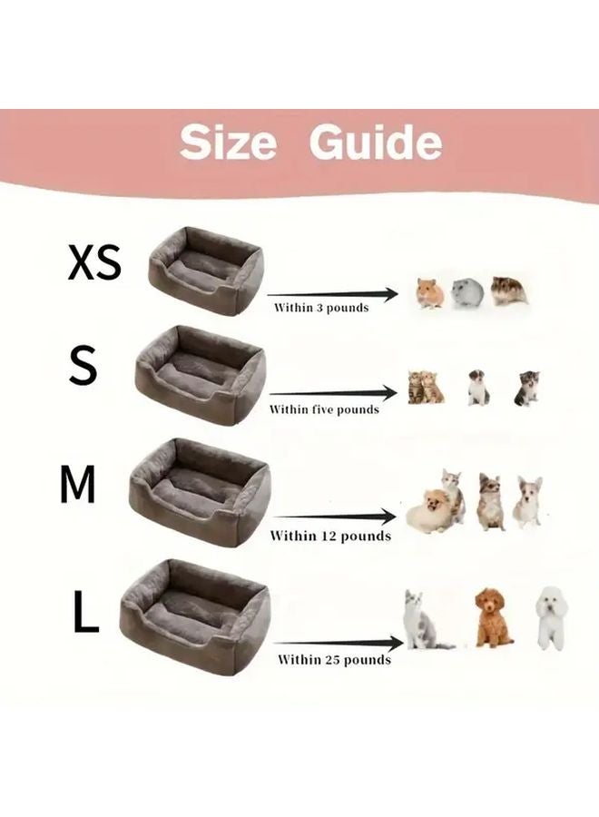 Grey Plush Pet Bed Sofa With Cushion For Cats And Small Medium Pets - Image 3