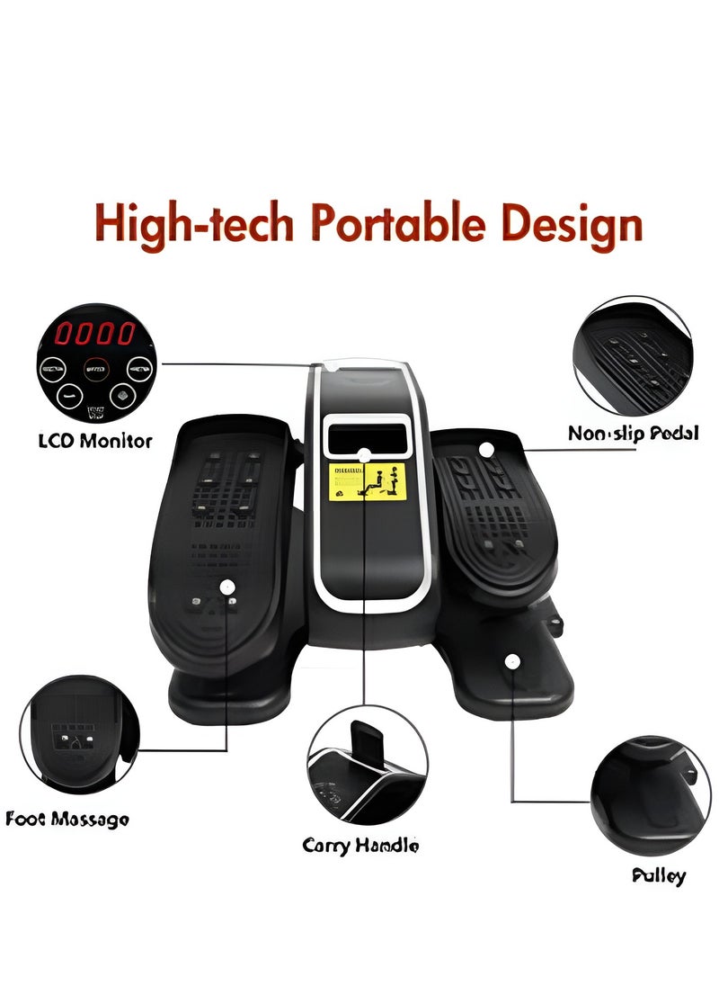 Zoom Plus - Mini Ellipse Leg Exerciser with Display Monitor, Remote Control and 12 Adjustable Speeds, Elliptical Machine for Home and Office - Image 1