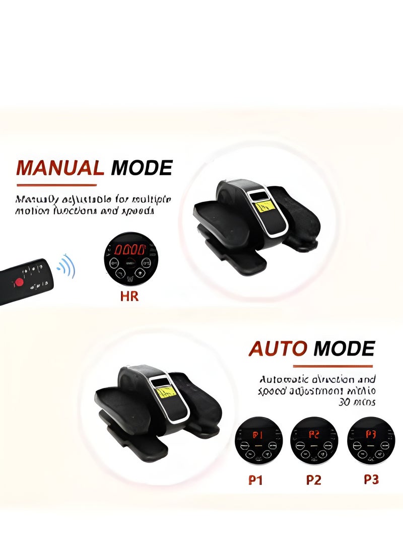 Zoom Plus - Mini Ellipse Leg Exerciser with Display Monitor, Remote Control and 12 Adjustable Speeds, Elliptical Machine for Home and Office - Image 1