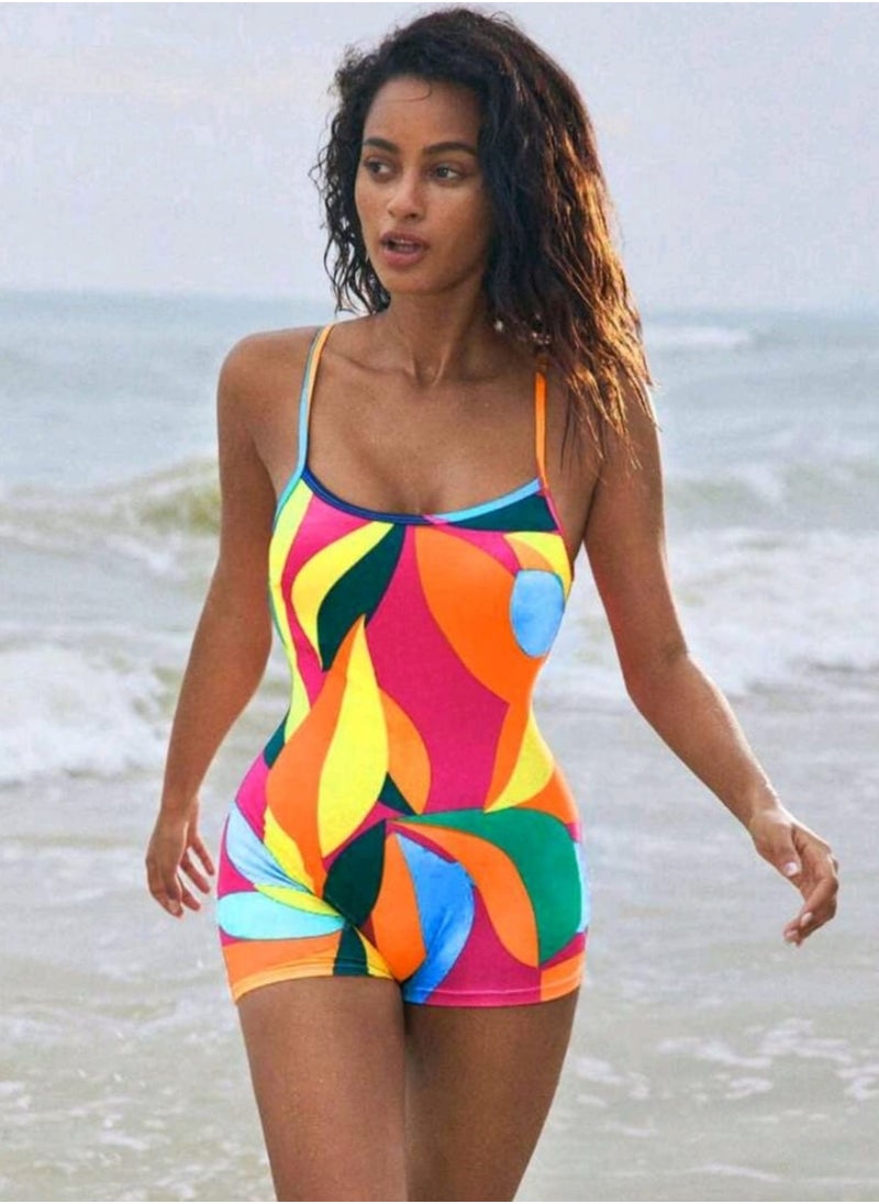 Swim SPRTY 1pc Women's Multi-Color Block Random Print Pattern Beach Sports Romper Jumpsuit Swimsuit Summer - pzsku/Z399996B95B8040AA630FZ/45/_/1740832805/554ba9ff-4235-44ce-a9c5-0ac9bcb217de