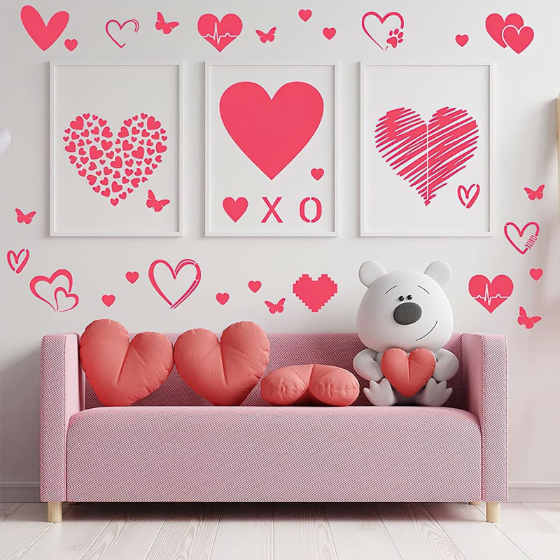 Ylapagne 16 PCS Valentine's Day Painting Stencils Love Theme Painting Stencil Reusable PET Hollow Out Leakage Printing Plate DIY Hand Painting Graffiti Spray Painting Template (5.1 x 5.1 Inch) - Image 4