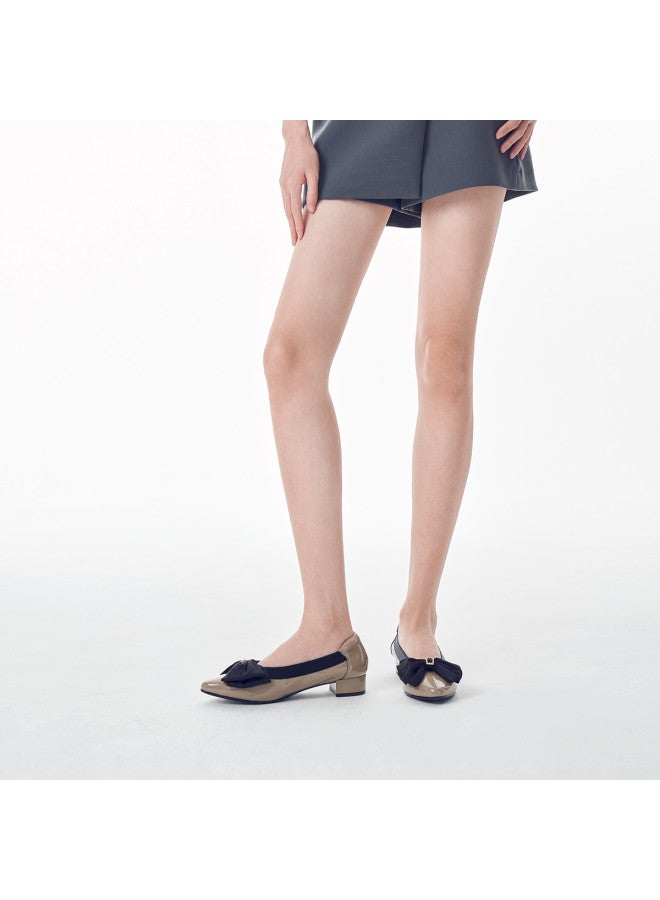 St&Sat 【lacquered Leather】 حذاء سيدة مسطح للمرأة للمتنقلين بكعب منخفض وطرف ضحل وقوس ربيعي للعداد يوم السبت - Image 5