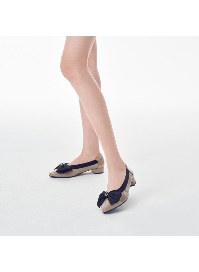 St&Sat 【lacquered Leather】 حذاء سيدة مسطح للمرأة للمتنقلين بكعب منخفض وطرف ضحل وقوس ربيعي للعداد يوم السبت - Image 3
