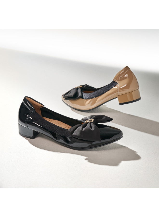 St&Sat 【lacquered Leather】 حذاء سيدة مسطح للمرأة للمتنقلين بكعب منخفض وطرف ضحل وقوس ربيعي للعداد يوم السبت - Image 2