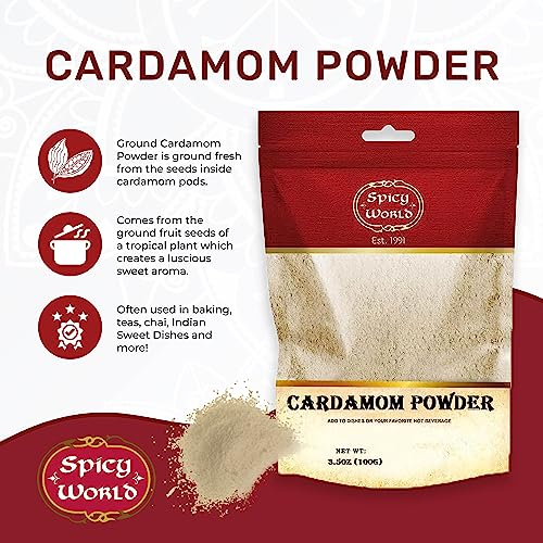 Spicy World Ground Cardamom Powder (Cardamon) 3.5 Ounce Bag - Image 4