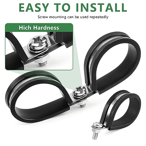 Delgada 20 Pack 1-1/2 Inches 304 Stainless Steel P-Style Cable Clamps - Rubber Cushioned Insulated Clamp,Secure Tube, Pipe, and Wire Cord Installation (1-1/2) - Image 4