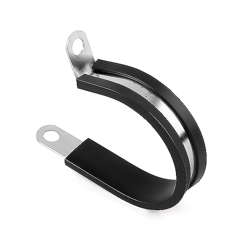 Delgada 20 Pack 1-1/2 Inches 304 Stainless Steel P-Style Cable Clamps - Rubber Cushioned Insulated Clamp,Secure Tube, Pipe, and Wire Cord Installation (1-1/2) - Image 1