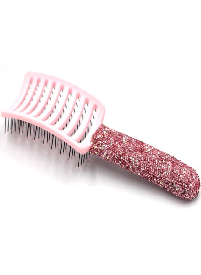 Bestbling Bling Styling Hair Smooth and Detangle Hair Brush for Women, Girl, Men, Arc-shaped Spareribs Comb (Pink) - Image 3