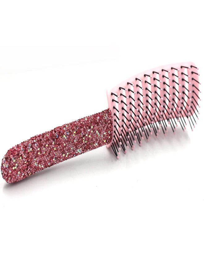 Bestbling Bling Styling Hair Smooth and Detangle Hair Brush for Women, Girl, Men, Arc-shaped Spareribs Comb (Pink) - Image 2