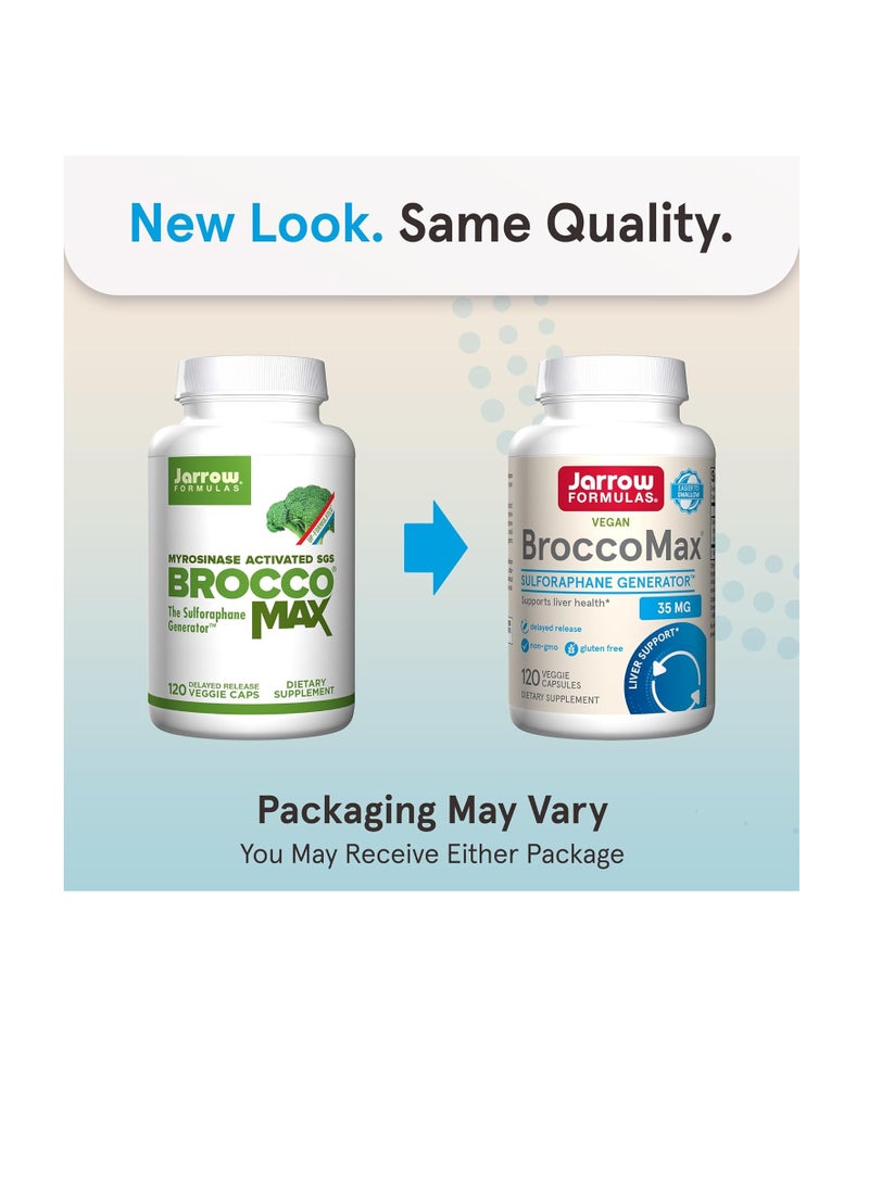 jarrow formulas - BroccoMax Sulforaphane Generator 35 mg With Sulforaphane Glucosinolate and Myrosinase, Dietary Supplement for Liver Health Support, 120 Delayed Release Veggie Capsules, 60 Day Supply - Image 1