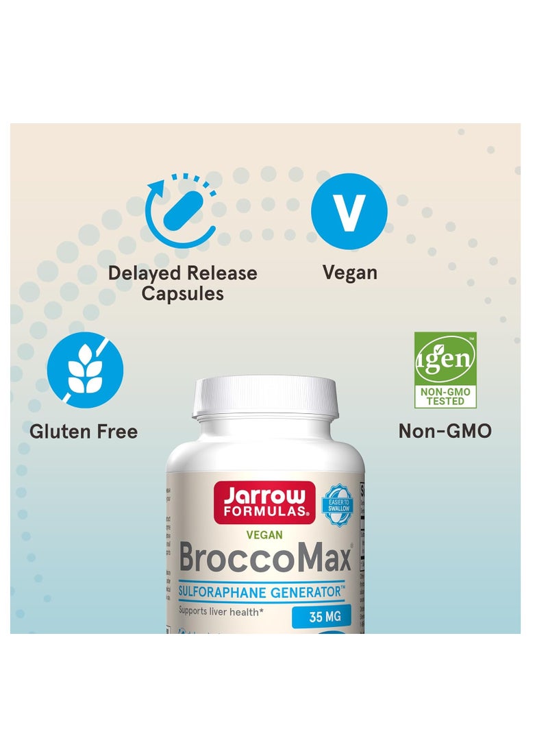 jarrow formulas - BroccoMax Sulforaphane Generator 35 mg With Sulforaphane Glucosinolate and Myrosinase, Dietary Supplement for Liver Health Support, 120 Delayed Release Veggie Capsules, 60 Day Supply - Image 1