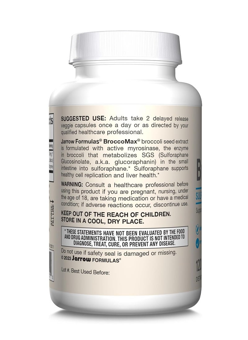 jarrow formulas - BroccoMax Sulforaphane Generator 35 mg With Sulforaphane Glucosinolate and Myrosinase, Dietary Supplement for Liver Health Support, 120 Delayed Release Veggie Capsules, 60 Day Supply - Image 1