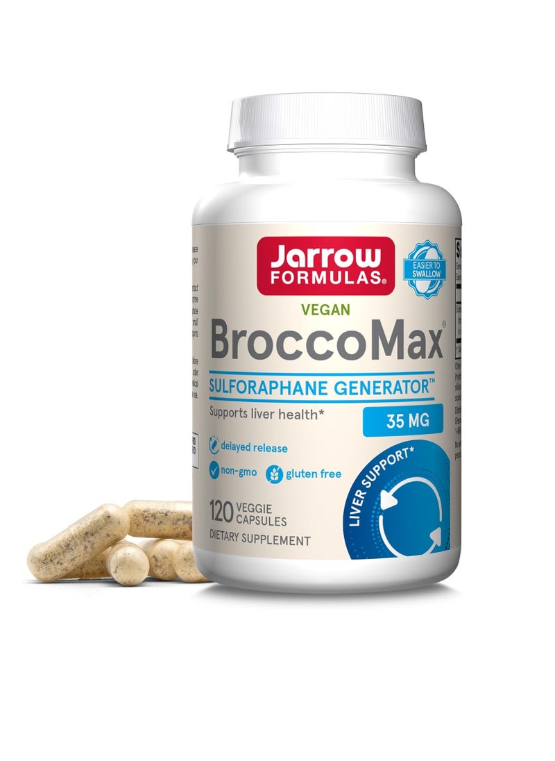 jarrow formulas - BroccoMax Sulforaphane Generator 35 mg With Sulforaphane Glucosinolate and Myrosinase, Dietary Supplement for Liver Health Support, 120 Delayed Release Veggie Capsules, 60 Day Supply - Image 1