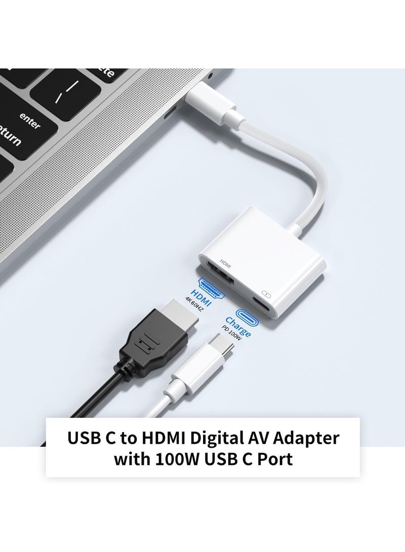 ARNOTEC [معتمد من MFi] محول USB C إلى HDMI لجهاز iPhone 16 15 إلى التلفاز، محول Type-C إلى HDMI بدقة 4K@60Hz مع منفذ شحن سريع 100W لجهاز iPhone 16/16 Plus/16 Pro/16 Pro Max/15 Pro Max إلى جهاز عرض HDTV. - Image 2