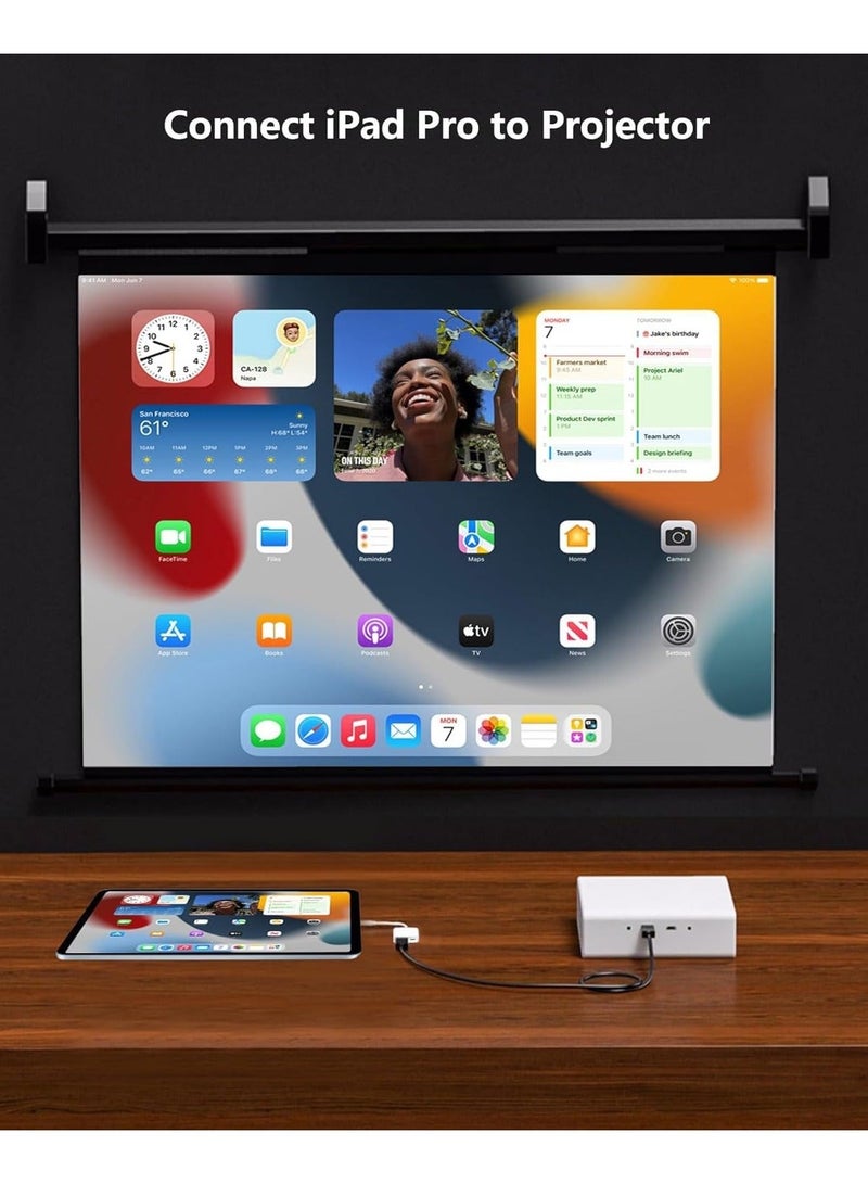 ARNOTEC [معتمد من MFi] محول USB C إلى HDMI لجهاز iPhone 16 15 إلى التلفاز، محول Type-C إلى HDMI بدقة 4K@60Hz مع منفذ شحن سريع 100W لجهاز iPhone 16/16 Plus/16 Pro/16 Pro Max/15 Pro Max إلى جهاز عرض HDTV. - Image 5