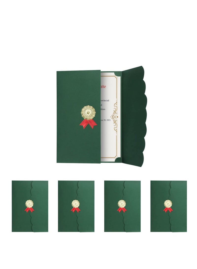 KASTWAVE 5Pcs A4 Certificate Holder Graduation Diploma Cover Degree Certificate Holder Trifold Document Covers for Award Certificates - Image 1