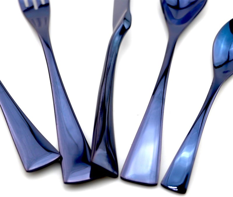 JASHII Luxury Jubilee Blue Flatware Set 20Piece Iridescent Silverware Sets Replace Black Mirror Polished 1810 Stainless Steel Utensils For 4Dinner Knife Fork wDINNER DESSERT Spoon - Image 4