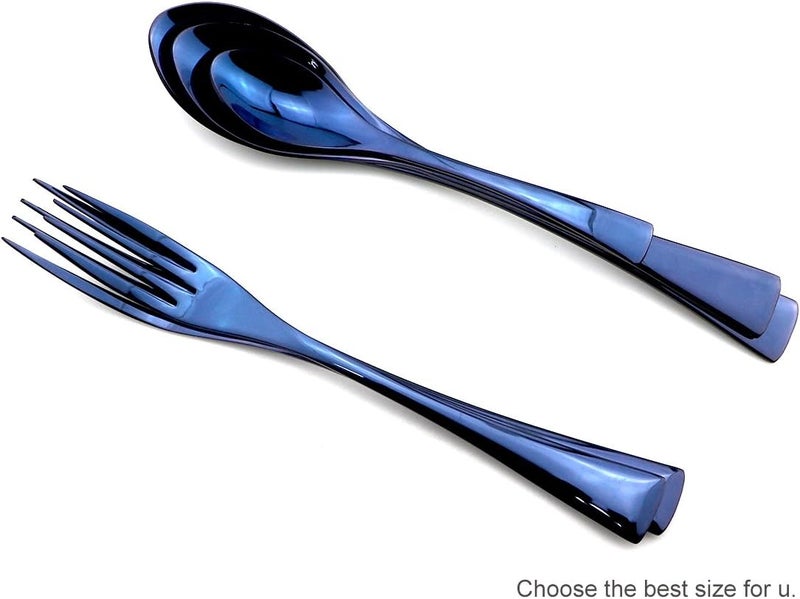 JASHII Luxury Jubilee Blue Flatware Set 20Piece Iridescent Silverware Sets Replace Black Mirror Polished 1810 Stainless Steel Utensils For 4Dinner Knife Fork wDINNER DESSERT Spoon - Image 5