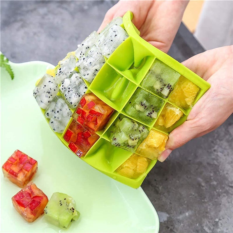 BluBasket Silicone Ice Cube Trays with LidsSilica Gel Flexible Ice Cube Molds with Lid for WhiskeyCocktails and Chocolate Keep Drinks Chilled Reusable Pack of 2 - Image 5
