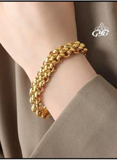 ماركة غير محددة اسورة لون ثابت استانلس مطلى ماء ذهب  - Image 2