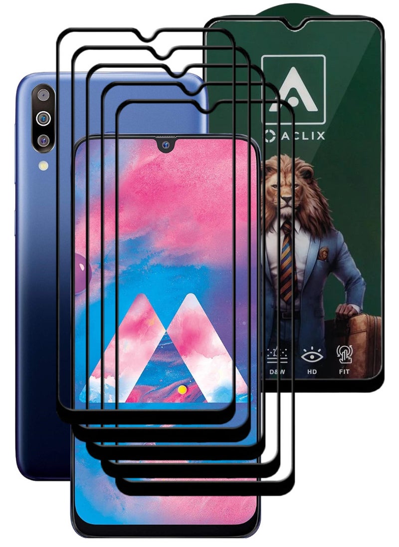 ACLIX 5 Pieces Antistatic ESD Dustproof Premium Quality High Definition Tempered Glass Screen Protector Designed For Samsung Galaxy M30 - Image 1