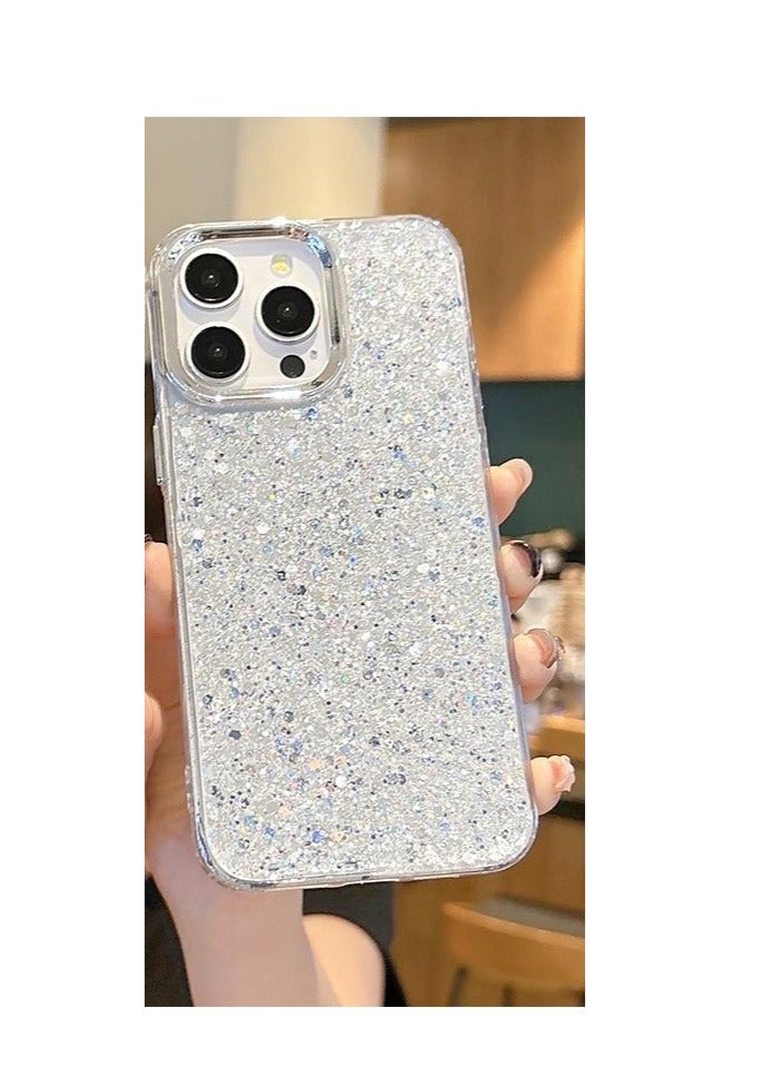 Glitter Resin Clear Case for iPhone 16 Pro Max – Shiny, Stylish, Shockproof, Transparent Design  - Image 3