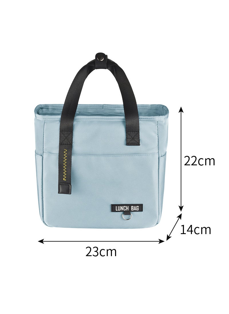 Generic Stylish Insulated Lunch Bag Portable Aluminum Foil Blue small size 