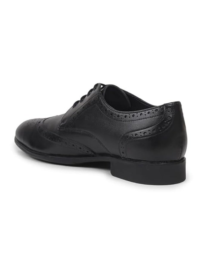 Liberty Fortune BELGIUM01E Men’s Formal Oxford Shoes - Black, - Synthetic Leather Lace-Up with Cushioned Footbed - Stylish Wedding and Office Footwear - Comfortable and Lightweight - Image 2