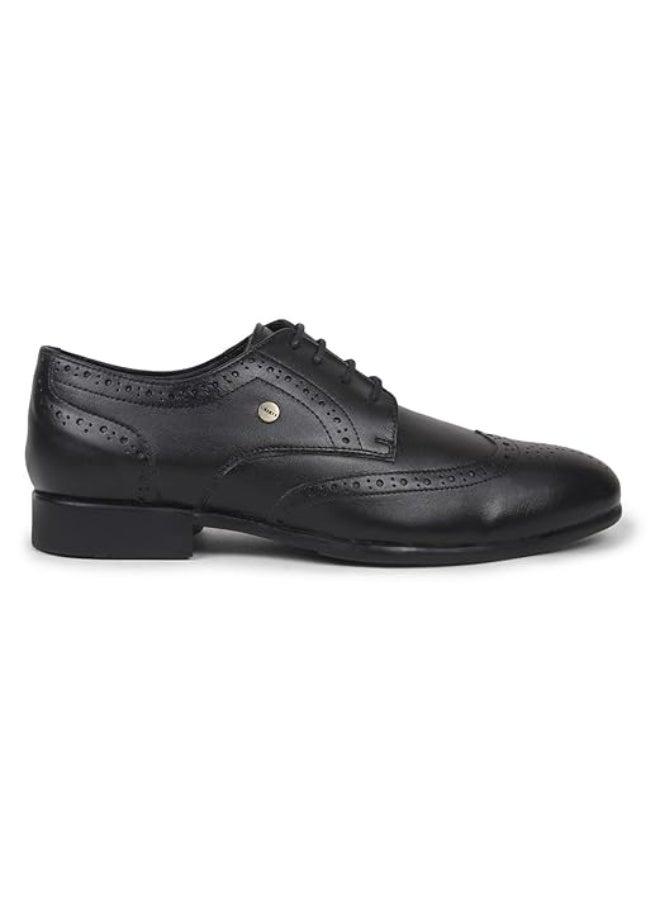 Liberty Fortune BELGIUM01E Men’s Formal Oxford Shoes - Black, - Synthetic Leather Lace-Up with Cushioned Footbed - Stylish Wedding and Office Footwear - Comfortable and Lightweight - Image 3