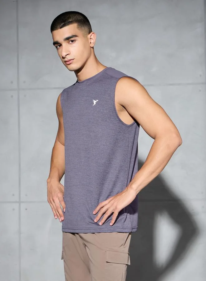 تكنوسبورت Technosport Men Melange Slim Fit Sports Innerwear Vest